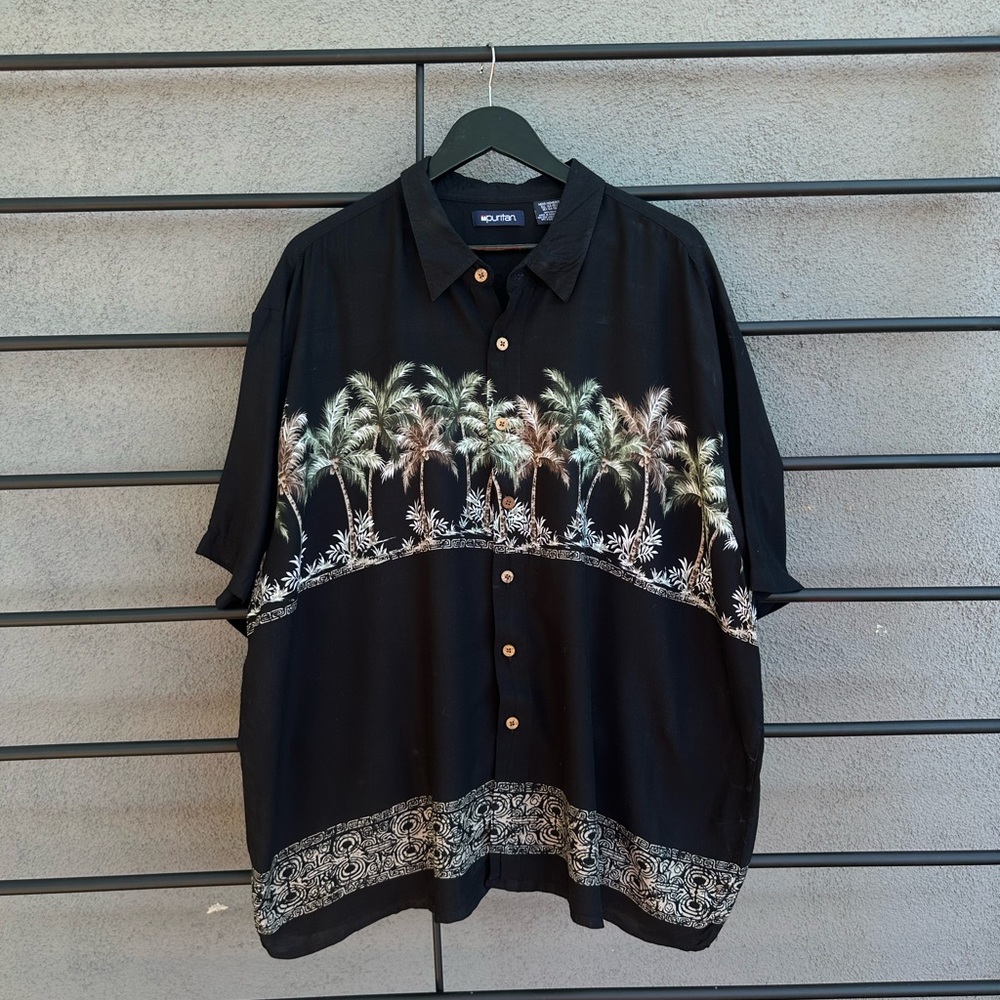 Puritan Big and Tall Tropical Short Sleeve Button Down 3XL